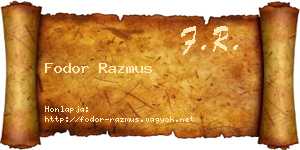 Fodor Razmus névjegykártya